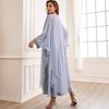 New Jacquard Abaya: Muslim Women's Two-Piece Long Cardigan Set