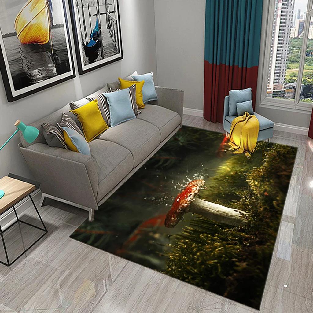 3D Ковер на тему природы Входной коврик для двери Лес Насекомое Растение Нескользящий коврик для пола Гостиная Спальня Ванная комната Домашний декор