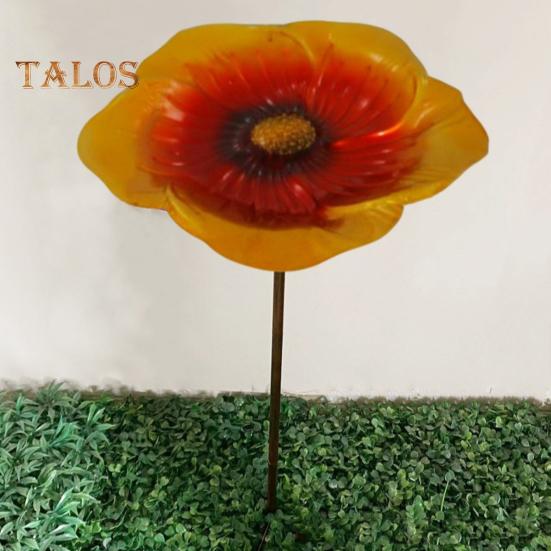 Bee Watering Station with Metal Stake Vivid Flower Design Simple Installation Hummingbird Food Holder Bird Feeder Decoration