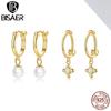 925 Sterling Silver Exquisite Charming French Gold-plated Pearl Zircon Hoop Earrings for Women Fine Jewelry