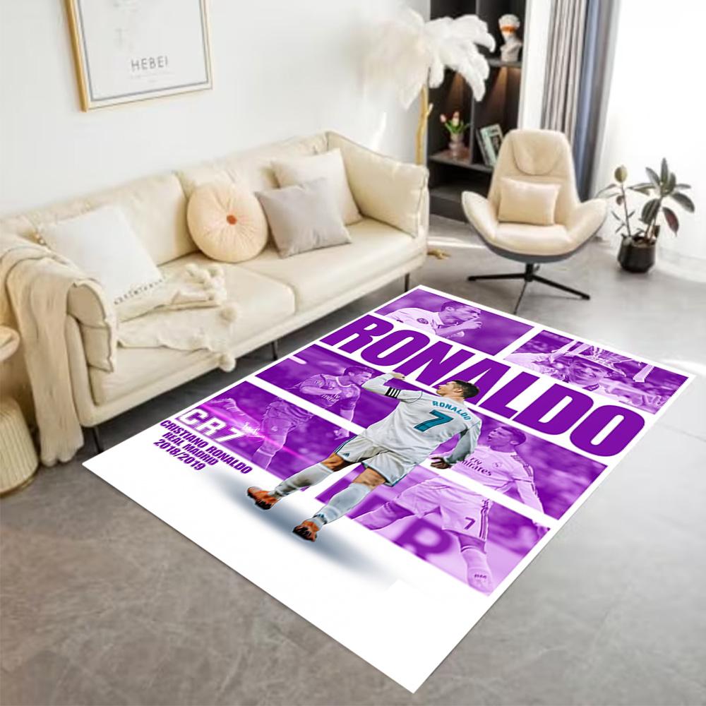 Ronaldo's Legacy Football Floor Mat Perfect for Study room Foyer Playrooms Balcony Anti-slip Rug Decorate Offices Gift for Festivals