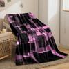 Overlapping semi-transparent black squares on a pink background. for all seasons blanket lunch break throw gift