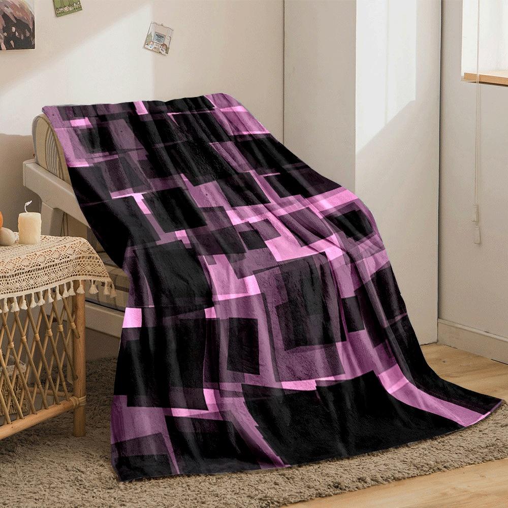 Overlapping semi-transparent black squares on a pink background. for all seasons blanket lunch break throw gift