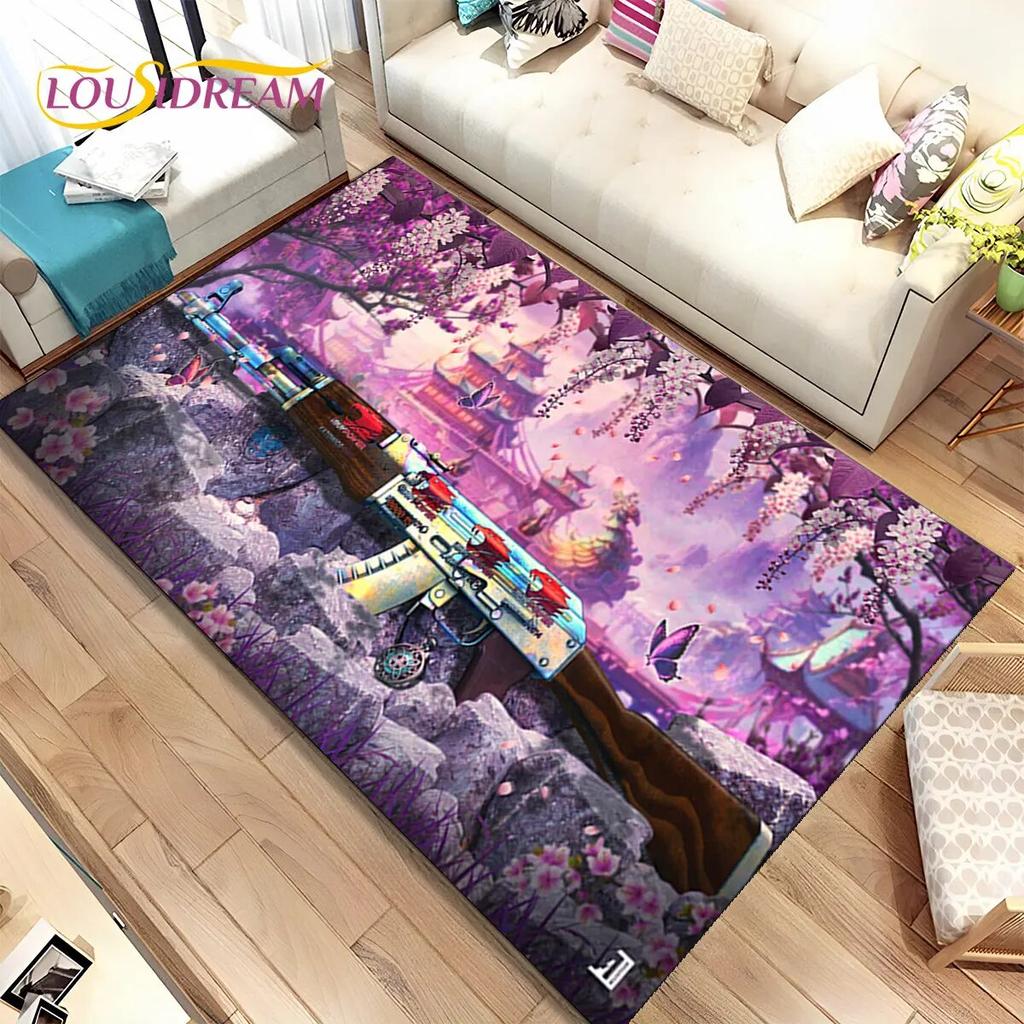 3D штурмовая винтовка, пистолет, пистолет CS M4 AK USP, игровой коврик, ковер для дома, гостиной, спальни, дивана, коврик для двери, декор, нескользящий напольный коврик