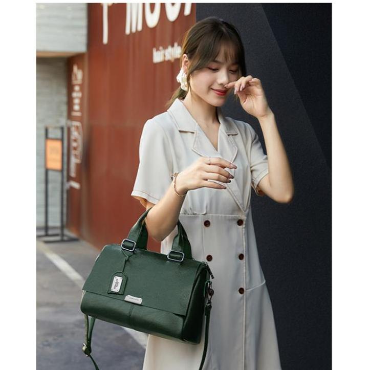 Роскошная женская ретро кожаная сумка через плечо, сумка-мессенджер, большая вместимость, женская однотонная сумка через плечо