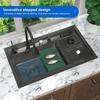 Кухонная мойка Nano Step из нержавеющей стали, стиральная машина для чашек, большая многофункциональная раковина с одним слотом и мусорным баком для кухни