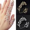 Fashion Women Flower Rose Chain Link Finger Slave Ring Bride Wedding Jewelry