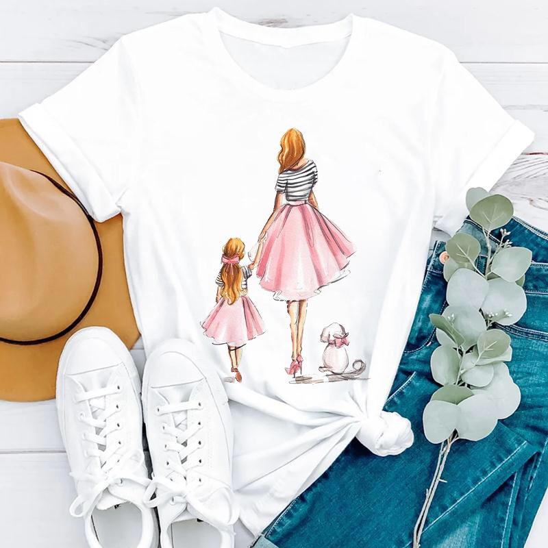 Простая женская одежда больших размеров с принтом на тему Дня матери, стильные женские футболки из чистого хлопка с круглым вырезом и короткими рукавами