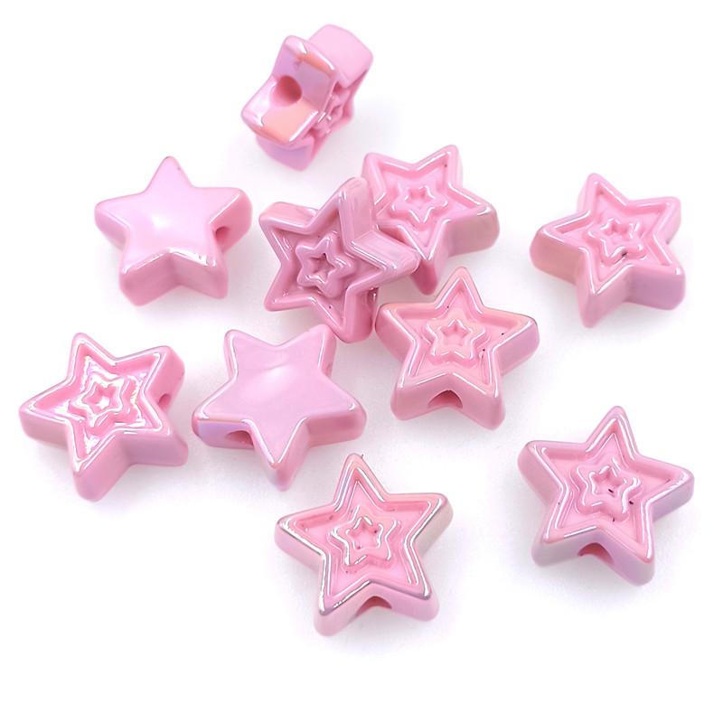 5pcs Fashion for Earrings DIY Handmade Accessories Bracelet Necklace Making UV Phantom Color Stereo Star Beads Creative Jewelry Materials Accessories