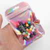 50pcs Iridescent Self Sealing Bags Pink Laser Plastic Pouches Resealable Zip Lock Packaging for Jewelry Display Retail Bags