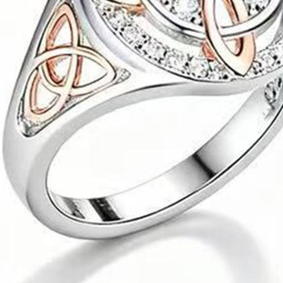 Женское кольцо на палец Дизайн «Ведьмин узел» Двухцветное кольцо Женское Духовный комфорт Защита от негативной энергии