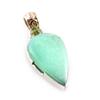 Natural Chrysoprase Gemstone 925 Sterling Silver Two Tone Pendant 1.3'' J7m37