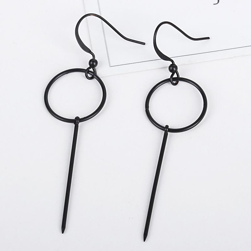 Серьги Retro Simple Wind, геометрические круглые вертикальные серьги, модные дикие серьги, женские украшения AVE