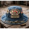 D digital print North American outdoor camping bucket hat vintage AMERICAN landscape basin hat shade hiking hat