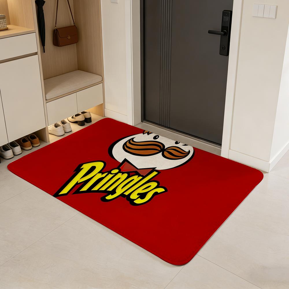 Закуски P-Pringles Коврик для пола Фланелевый коврик для двери Нескользящий Впитывающий Стирка Внутренний домашний ковер