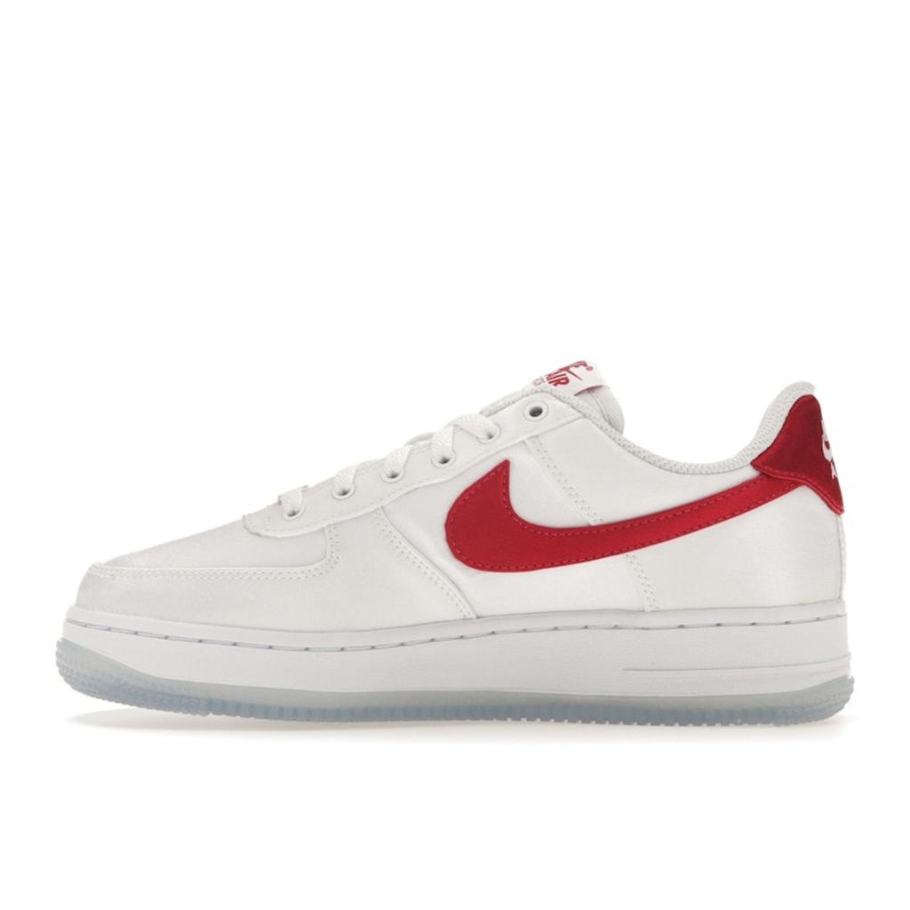 Nike Air Force 1 Low Satin - Белые красные женские кроссовки для спортзала DX6541-100