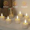 Rechargeable Flameless Flickering Candles LED Tealights 12/24-Pack with Remote & Timer Battery Operated for Christmas Home Decor
