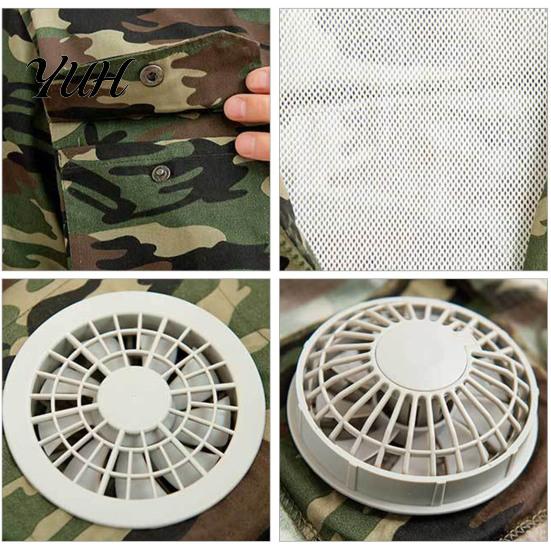 Air Conditioned Clothes Jacket Camouflage Cooling Men USB Long Conditioner Coat Sleeve Sun Protection with Fan for Office