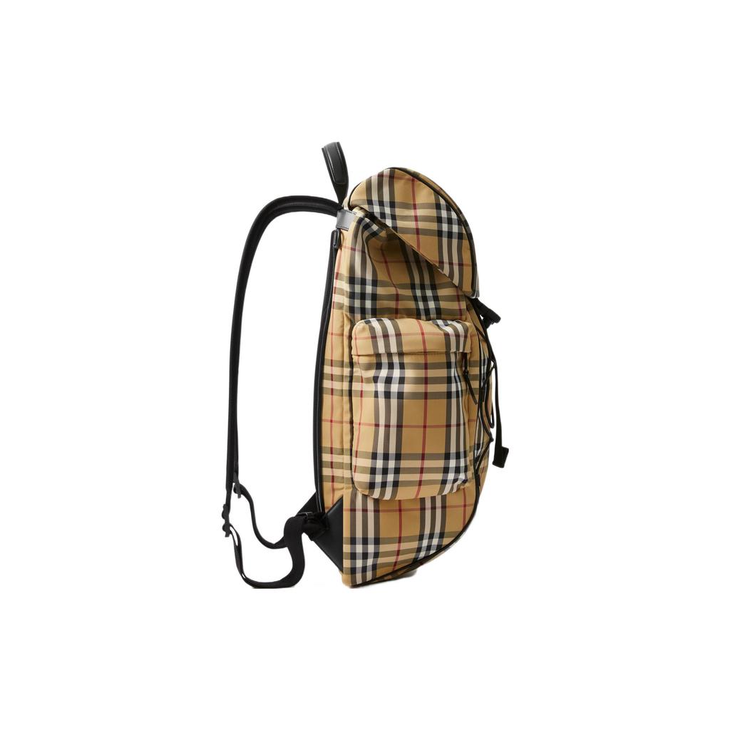 Burberry Murray Letter Logo Embossed Drawstring Check Backpack Men backpack Beige 80701191