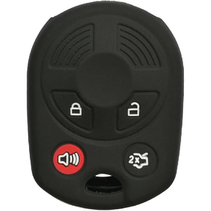 2Pcs Coolbestda Rubber Key Fob Cover Case Protector Skin Jacket Keyless Entry for Ford Escape Explorer Mustang Transit Fusion Focus Lincoln MKX MKZ