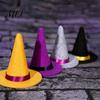 Decorative Witch Hat Hair Accessories 2 Pcs Mini Felt Hats, Cute Tiny Wizard Wine Small Halloween Scene Decorations Bottle Topper for Party
