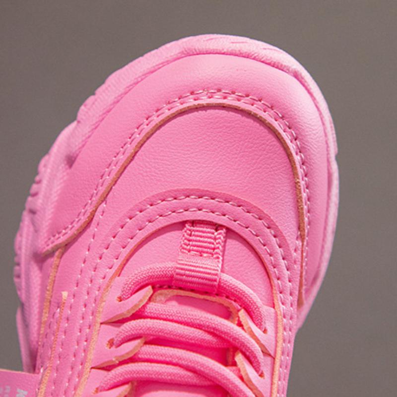 Children's Sneaker Girl's Nude Shoes Mesh Breathable Casual Shoes Leather Waterproof Running Shoes