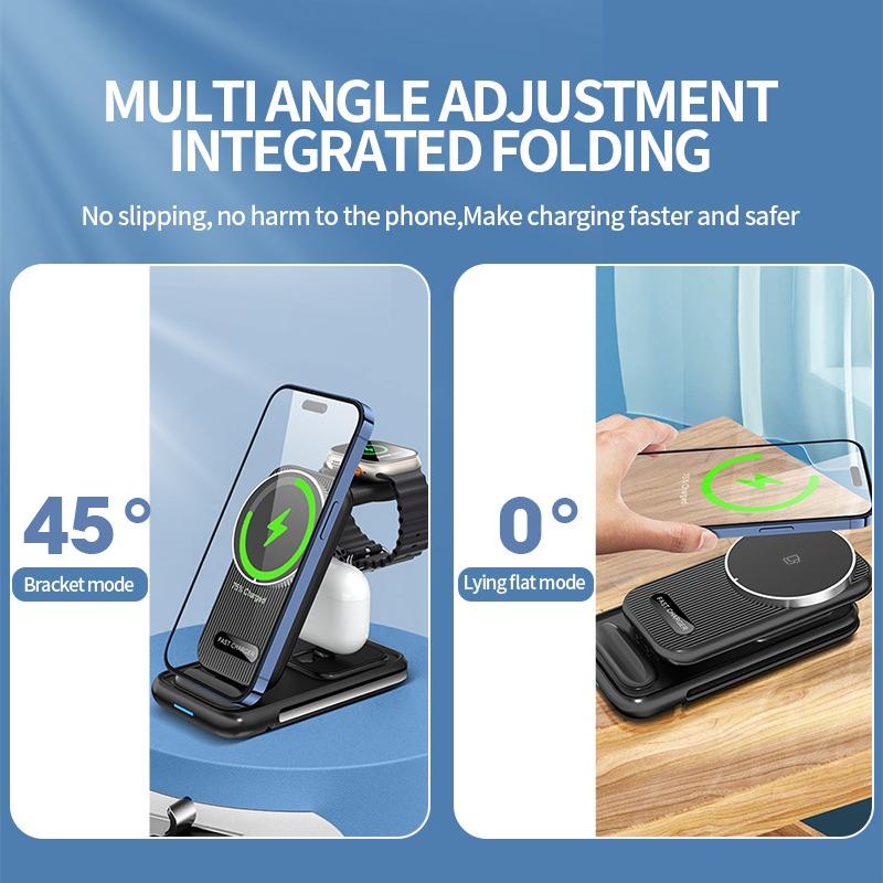 Новое магнитное беспроводное зарядное устройство «четыре в одном» для беспроводной зарядки мобильного телефона с разъемом для часов