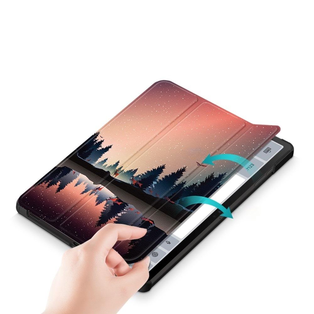 Samsung Galaxy Tab S9 FE+ Plus case with stylus holder, Evening landscape