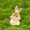 Светящаяся фигурка маленького кролика, микро-ландшафтное украшение, милые мультяшные миниатюры, украшения для дома, аксессуары, подарки