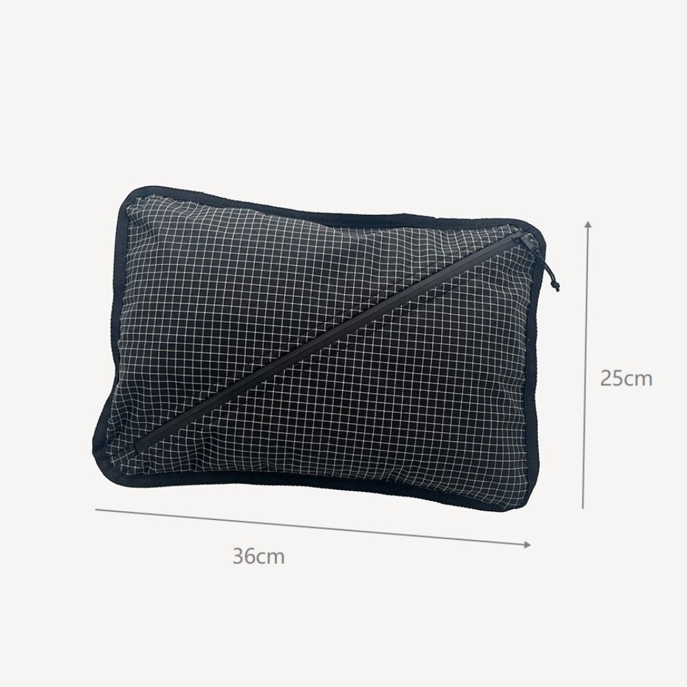 Grid Pattern Pillow Storage Bag 2-in-1 Camping Headrest Durable Travel Pouch  Camping Sleep