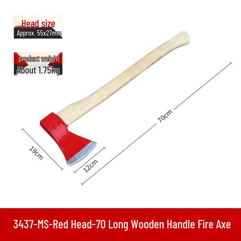 Emergency Fire Axe with Wooden Handle