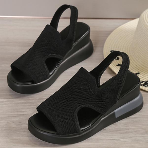 Новая женская обувь 2024, летние сандалии с запахом на щиколотке, лаконичные однотонные сандалии на мелкой танкетке, модная уличная женская обувь, сандалии