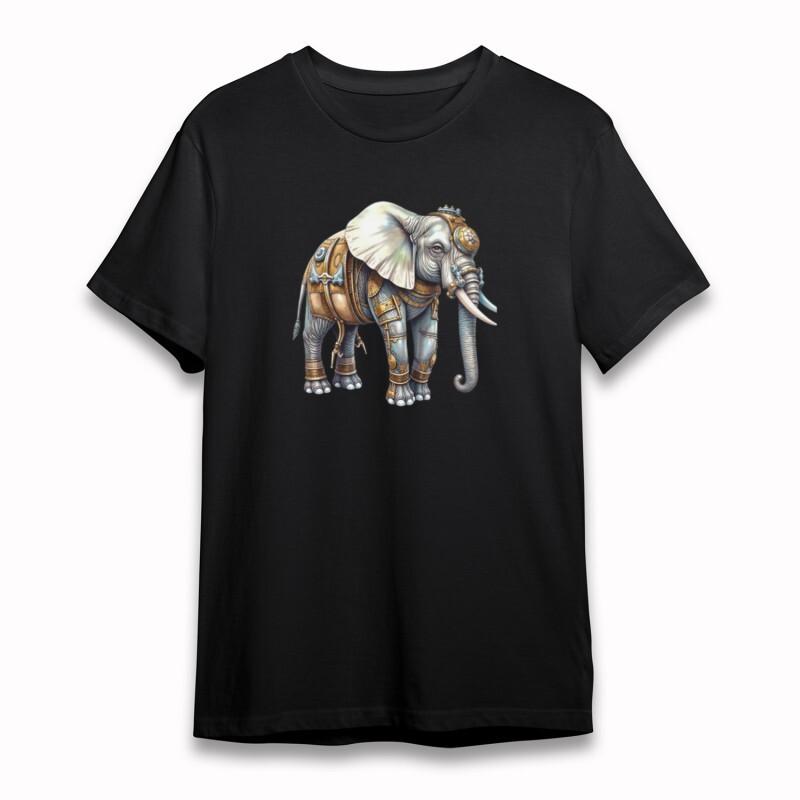 Women's Classic T-Shirt Armored Steampunk Elephant Graphic Cotton Plus Size Tee