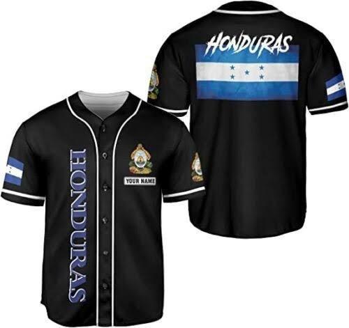 Mexico baseball team element print summer v-neck button-down baseball jersey