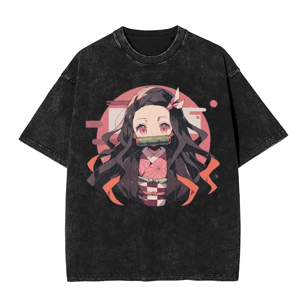 Demon Slayer Tokito Muichiro Mist Breathing Printed Tshirt Mens and Womens Washed Tshirt High Quality Vintage Cotton Tshirt