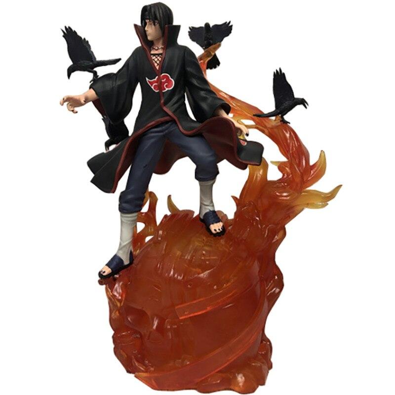 Аниме Модель Наруто Шиппуден Ворон Учиха Итачи Gk Экшн Фигурка 33см ПВХ Статуэтка с Подсветкой Подарок Статуэтка Коллекционная Игрушка Figma