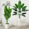 Faux Plantain Plant Artificial Banana Leaf Tree Realistic Fake Greenery Foliage Floor Plant for Indoor Home Office or Business Environments