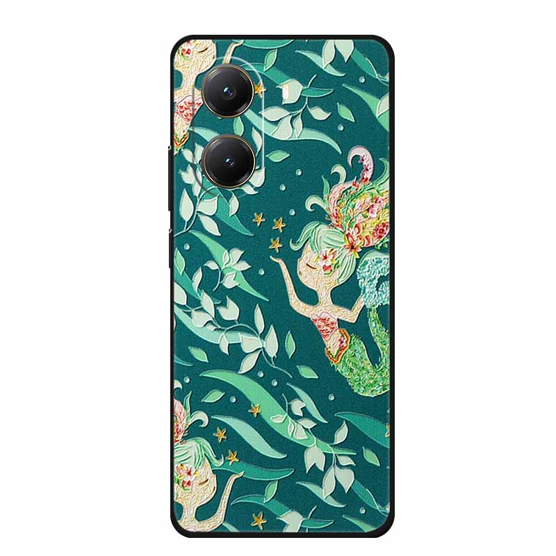 Чехол для Xiaomi POCO X7 Pro X7Pro 3D Рельефный Цветочный Черный Силиконовый Мягкий Задний Чехол-Крышка Для Redmi Turbo 4 Чехол Turbo4 Сумка