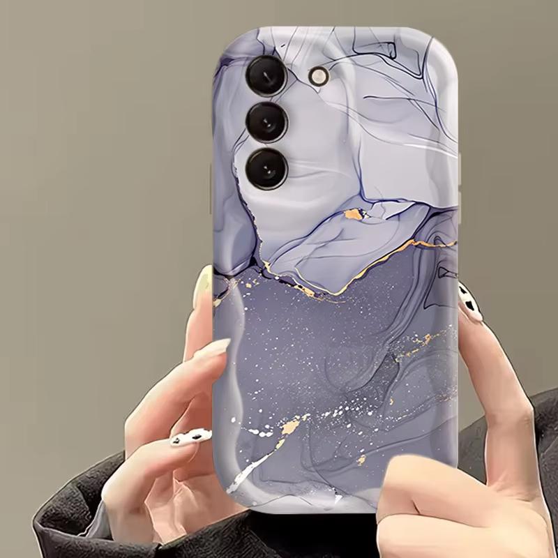 Цветной Мраморный Крем Волнистый Край Чехол для Samsung S26 Ultra 5G Чехлы Galaxy S25 Plus S24 S23 S21 FE A17 A37 A57 A56 A55 A16 Чехол
