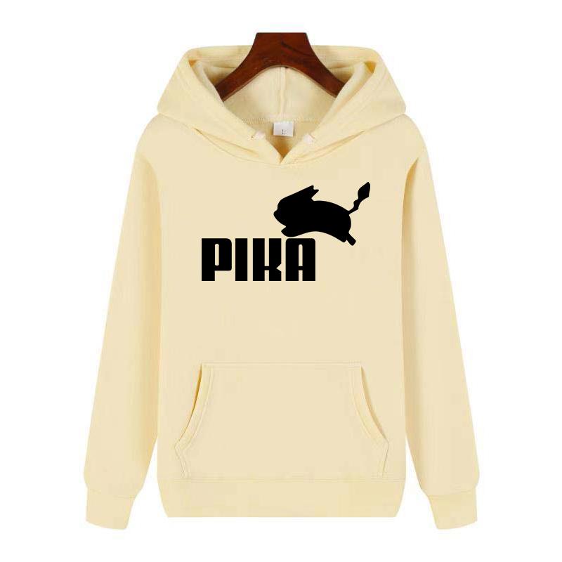 Women Hoodies Japanese Anime Pika  Harajuku Pullover Black White Sweatshirt Spring Autumn Women Casual Streetwear Hoody