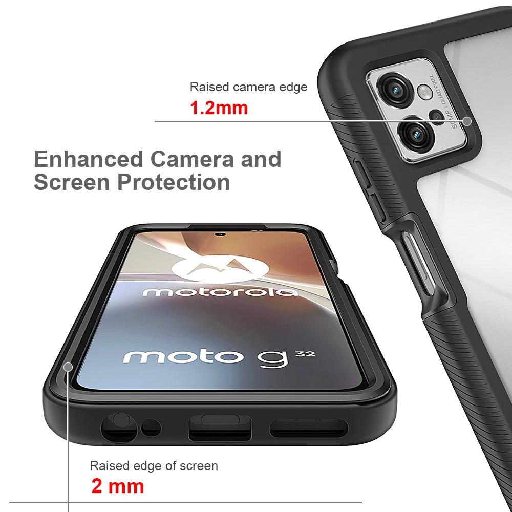 Ударопрочный чехол-броня с защитной пленкой из ПЭТ для Motorola Moto G32 G42 G52 G82 5G E13 G13 G23 G53 G14 G54 G84 Задняя крышка