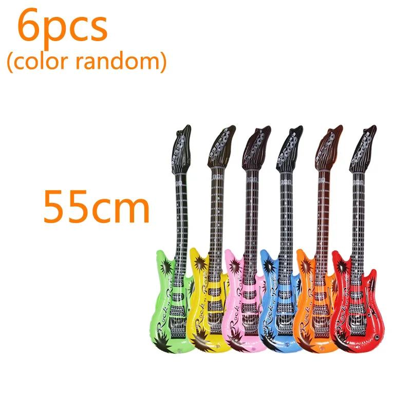 1/6pcs Inflatable Guitar Balloon Rock Inflatable Props Guitar Assorted Colors Party Decoration for Musical Concert Themed Party