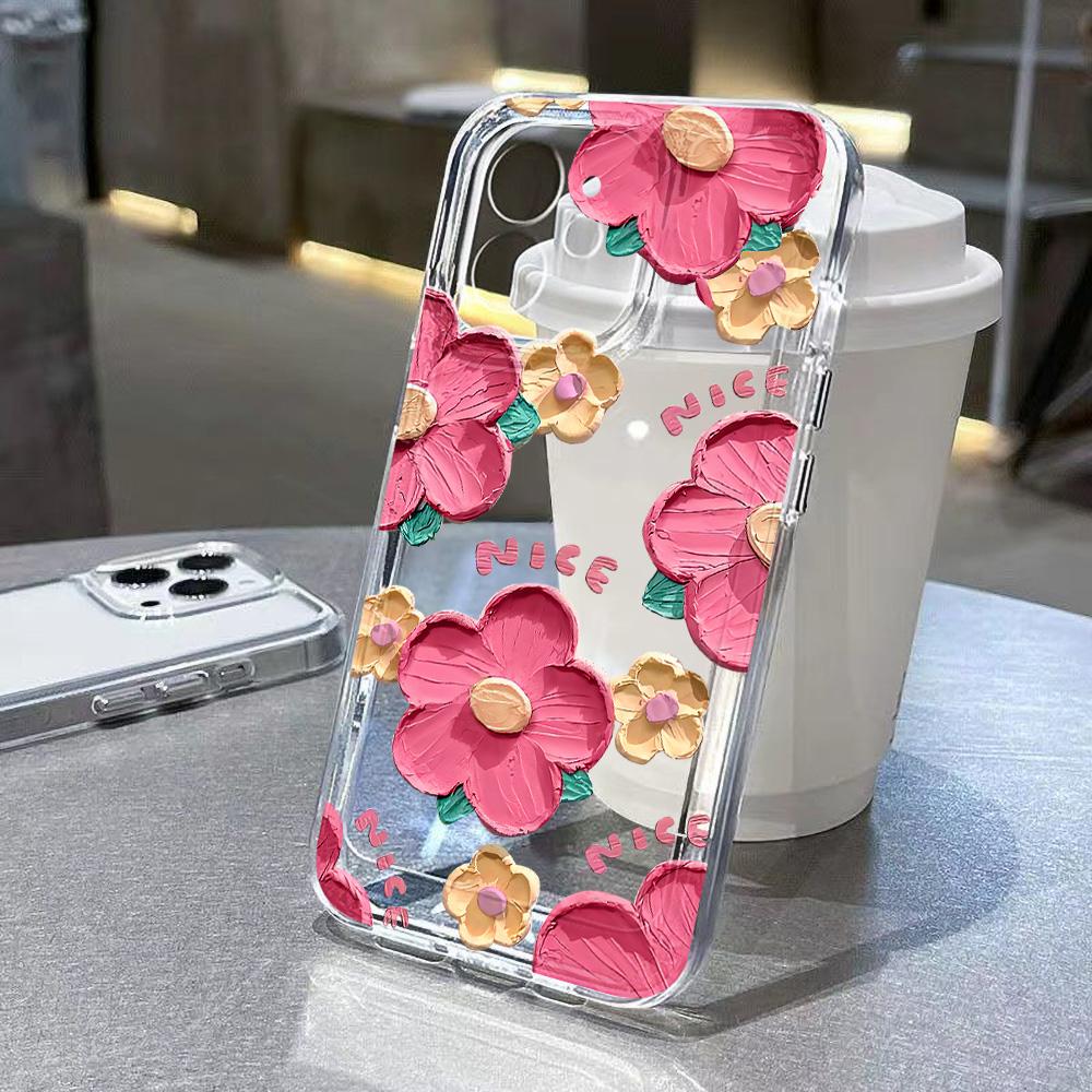 Чехол для телефона Flowers для iPhone 15 Pro, чехол для iPhone 13, 11, 12, 14 Pro Max XR X XS 7, 8 Plus SE, роскошный противоударный чехол из ТПУ силикона