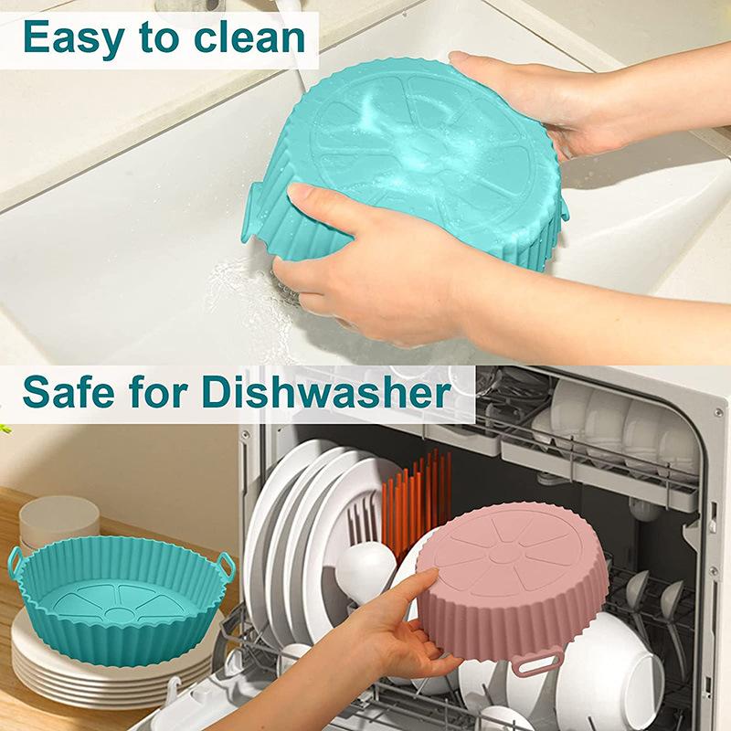 Силиконовый противень для выпечки аэрофритюрницы, безопасная для пищевых продуктов многоразовая силиконовая форма, коврики для микроволновки, коврик для выпечки, силиконовая форма для аэрофритюрницы