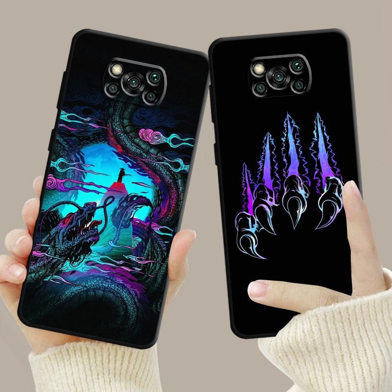 Маска самурая Дракона и Волка для Xiaomi Poco X3 Nfc X4pro X5 M3 для Mi 12 13 11 10 10t 8 Note10 Lite 11ultra 11t Pro F1, чехол