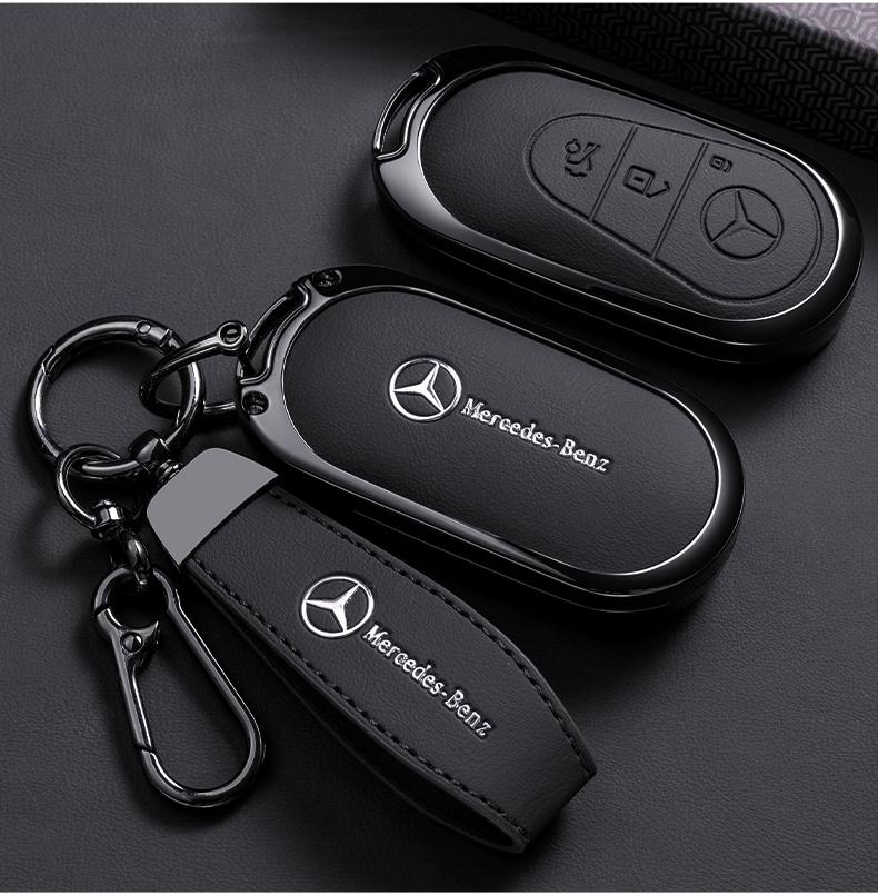 Чехол-оболочка из цинкового сплава и кожи для автомобильного ключа Mercedes-Benz Класса C S GLC EQE EQS W223 X254 V297 V295 W206 S206 X206 Аксессуар CH1