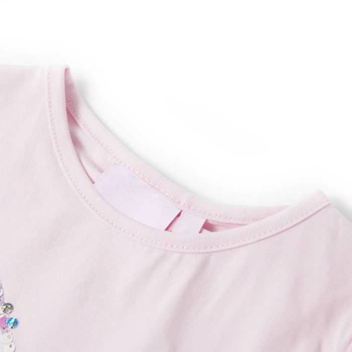 T-shirt pour enfants à mancherons rose pâle 92/104/116/128/140