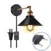 Bedroom Room Decor Lamps for Living Room Plug 1.8m Cable Black Industrial Light Retro Wall Decor Aisle Luminaire
