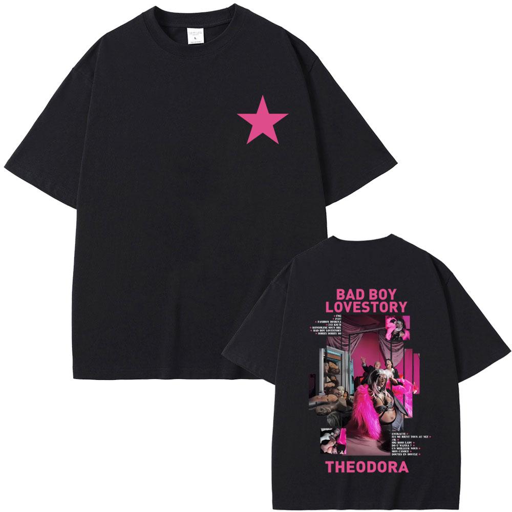 Rapper Theodora Mega Bbl Bad Boy Lovestory Graphic Tshirt Men Women Hip Hop Fashion Pop Music T Shirt Male Casual Cotton Tshirt