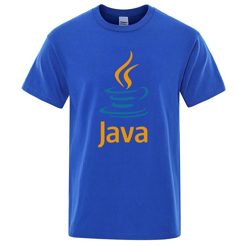Летняя мужская футболка Высокое качество 100% хлопок Забавный дизайн JAVA Печать Повседневная Крутая футболка с круглым вырезом Мужской топ для мужчин Хип-хоп футболка